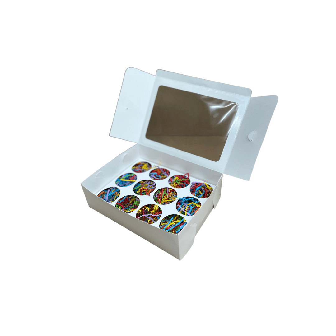12 Cupcake Box With Insert - Happy Box