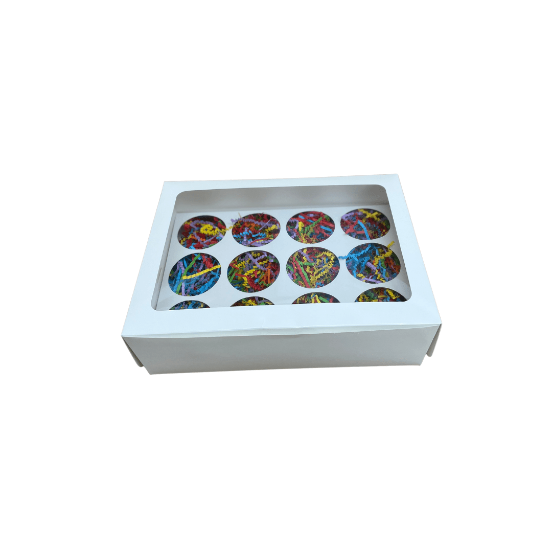 12 Cupcake Box With Insert - Happy Box