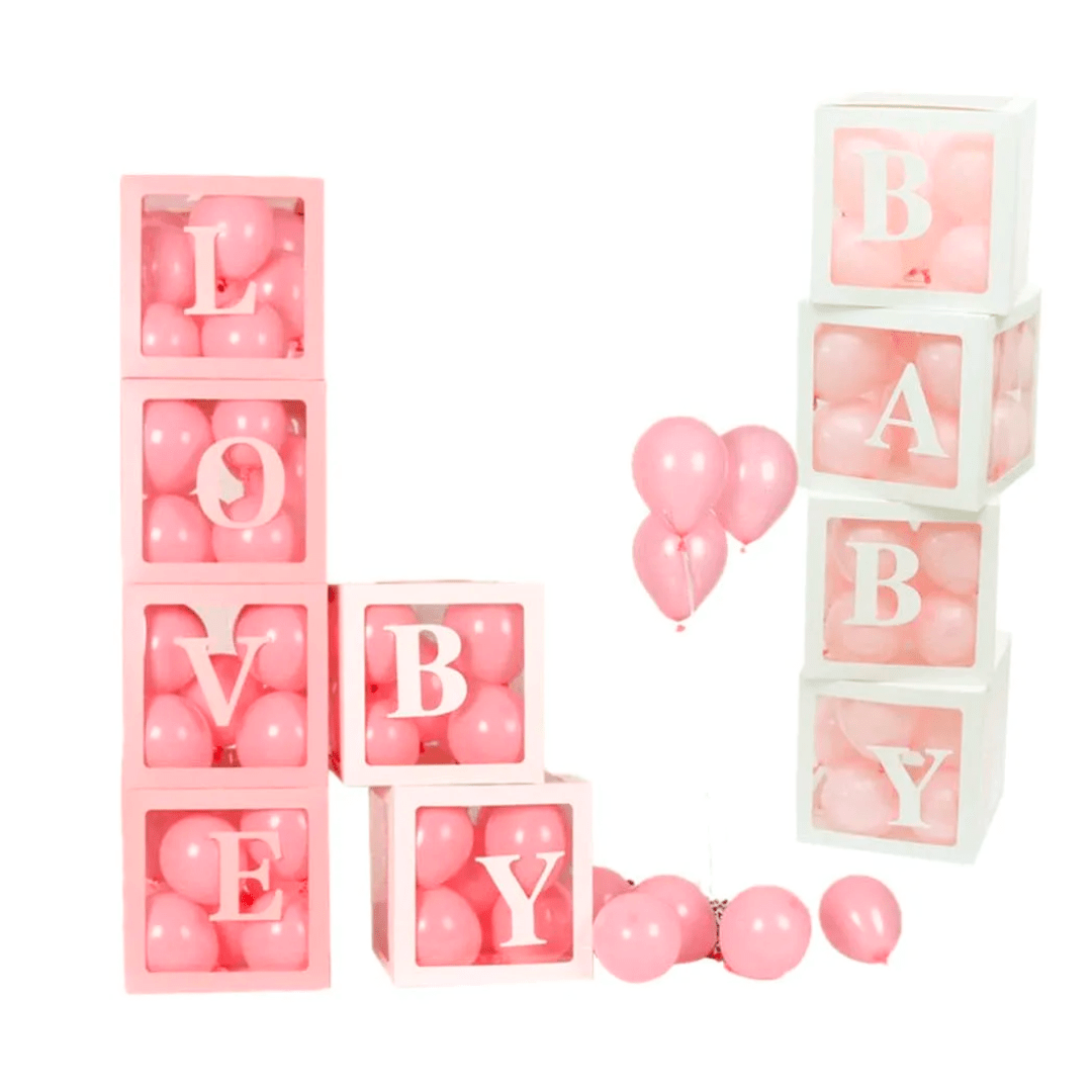 Balloon Decor Boxes ( 4 box set + Stickers ) - Happy Box