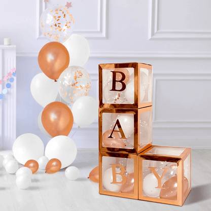 Balloon Decor Boxes ( 4 box set + Stickers ) - Happy Box