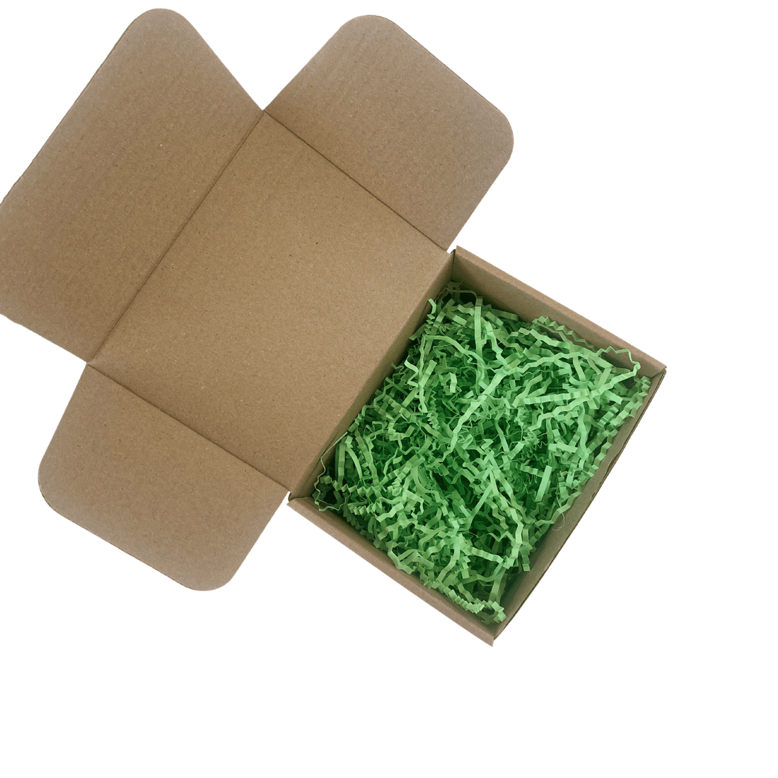 Light Green Crinkle Shredded Paper - Happy Box