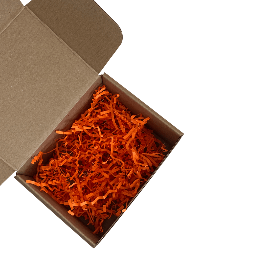 Orange Crinkle Shredded Paper - Happy Box