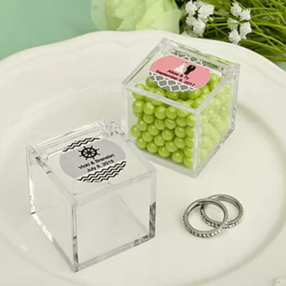 Plastic Cube Box With Flip Lid - Happy Box