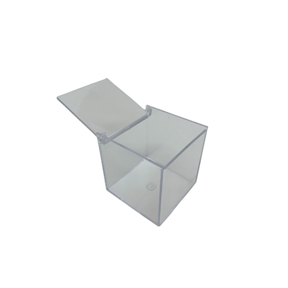 Plastic Cube Box With Flip Lid - Happy Box