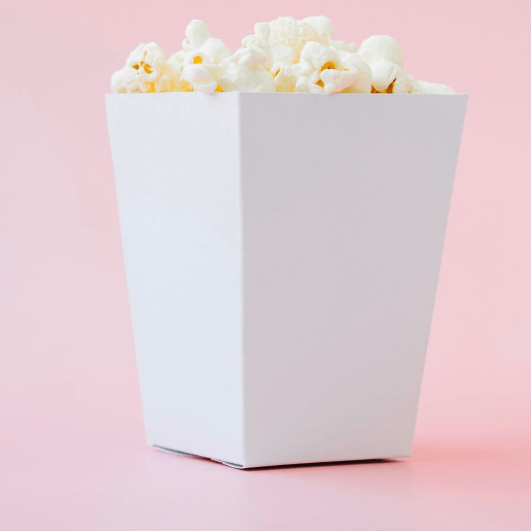 Popcorn Box Large White - Happy Box