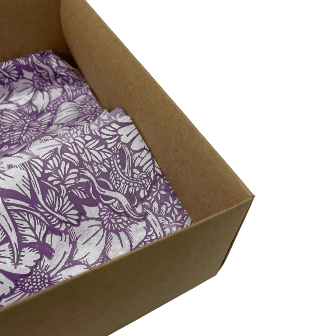 Purple Flowers Printed Tissue Paper ( 5 Pack ) - Happy Box